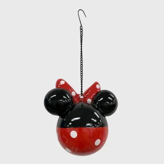 Disney 7" Minnie Mouse Hanging Resin Birdhouse: Ceramic & Metal, Weather-Resistant, No Assembly Required image {2}