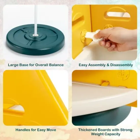 Costway Kids Toy Storage Organizer 360&deg; Revolving Pineapple Shelf w/Plastic Bins image {7}