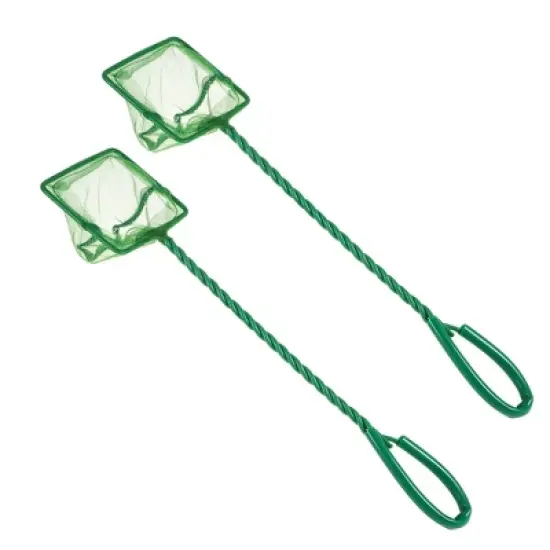 Unique Bargains Aquarium Fish Net Aquarium Fish Tank Accessories Small Fish Fine Net Green 3'' 2Pcs image {6}