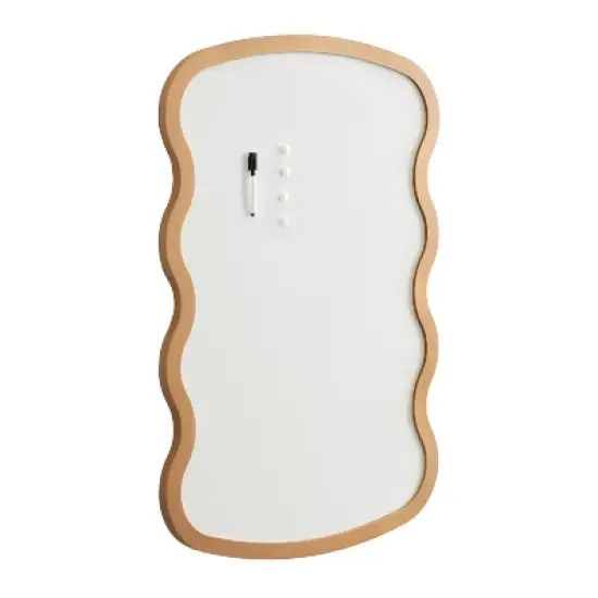 Kate & Laurel All Things Decor 24"X36" Holbrook Wavy Magnetic Dry Erase Board Gold image {9}