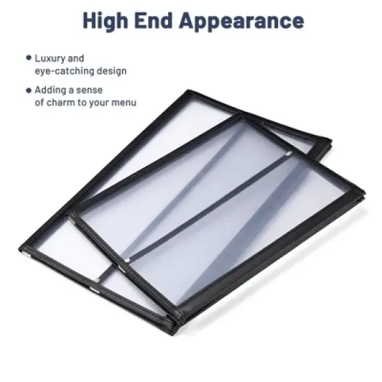 WeChef 30 Pcs Restaurant Menu Covers Trifold for 8.5x11" 3 Page 6 View & 4.25x11" Half Page for Wine List Drink cafe Bar image {4}