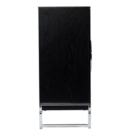 Henstinger Double Door Bar Cabinet Black/Chrome - Aiden Lane image {5}