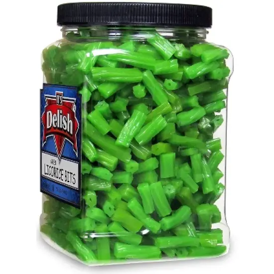 Apple Green Licorice Bits by Its Delish, 2.5 LBS (40 Oz) Jumbo Container Jar image {2}