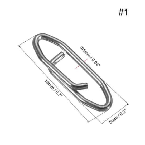 Unique Bargains Stainless Steel Quick Lock Design Swivel Connector Fishing Snaps 100 Pcs image {1}