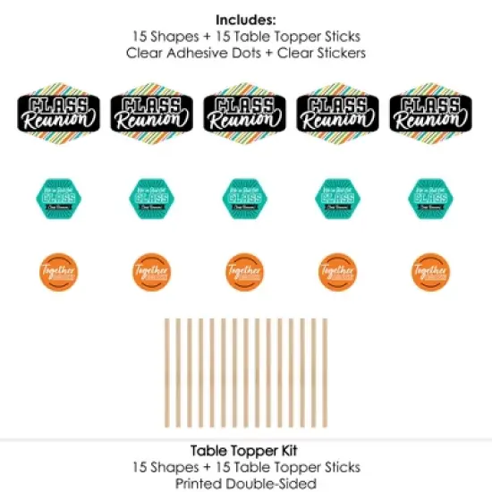 Big Dot of Happiness Still Got Class - High School Reunion Party Centerpiece Sticks - Table Toppers - Set of 15 image {5}