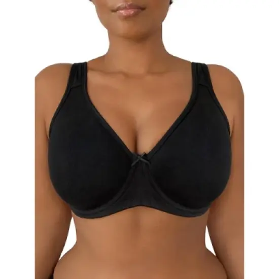 Fit For Me by Fruit of the Loom Womens Plus Size Beyond Soft Cotton Unlined Underwire Bra image {4}