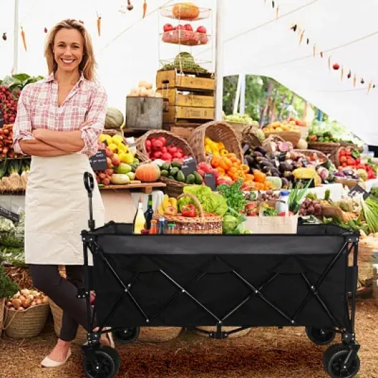 51-inch Extended Heavy-Duty Foldable Utility Wagon - 480lbs Capacity, Patented Ultra-Stable Frame, 1:6 Space-Saving Fold & 7" All-Terrain Wheels image {6}