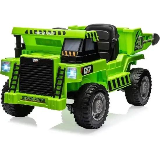 12V Electric Ride-On Construction Truck - 4-Wheeler Toy Car with Remote Control image {9}