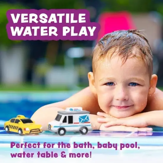 Tub Works Vehicles Bath Cars Mold Free Bath Toys, 6 Pack image {2}