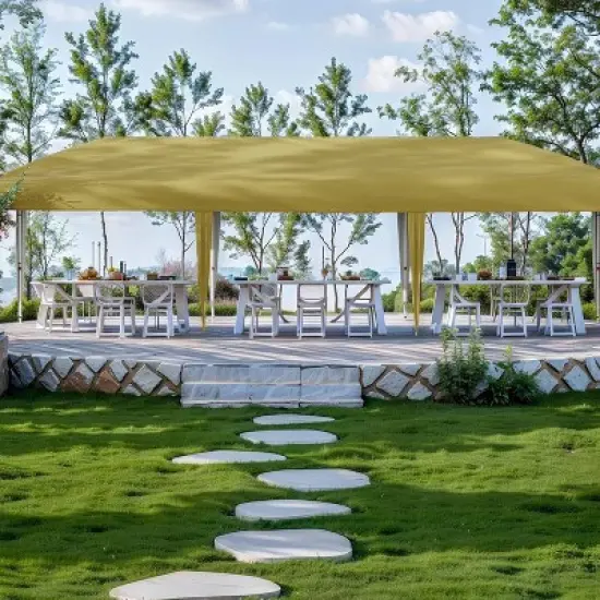 GustoWave Portable Outdoor 10x30 Ft Pop Up Canopy with 8 Sidewalls for camping image {9}