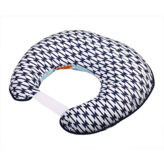 Bacati - 3 pc Liam Aztec Print Aqua Orange Navy Hugster Feeding & Infant Support Nursing Pillow image {8}