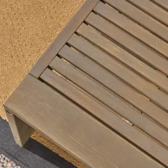 Grenada 2pc Acacia Wood Patio Chat Set - Gray/Dark Gray - Christopher Knight Home image {5}