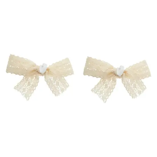 Unique Bargains Bow Style 3 Shoelace Charms White 1 Pair image {3}