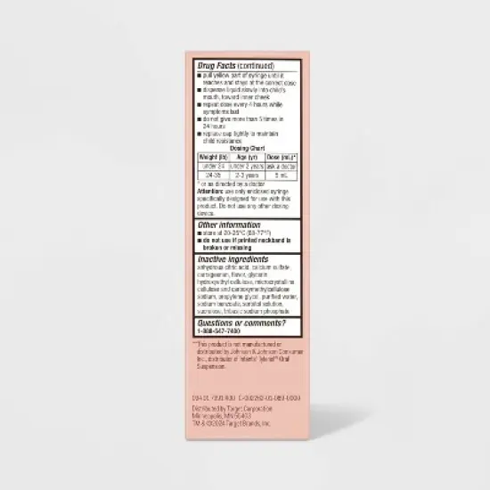 Acetaminophen Dye Free Infant Pain Reliever Liquid - Cherry - 2 fl oz - up&up&trade; image {3}