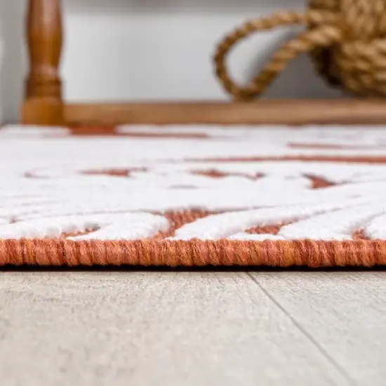 JONATHAN Y Tobago High-Low Two-Tone Monstera Leaf Floral Indoor/Outdoor Area Rug  image {9}