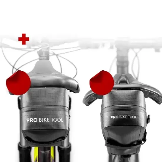 PRO BIKE TOOL Strap-On Under Seat Bicycle Saddle Bag, Black Medium image {1}