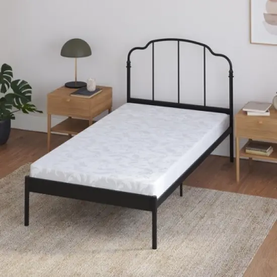 RealRooms Slumber Space 5-Inch Polyester Filled Mattress with Jacquard Cover, Twin, White image {4}