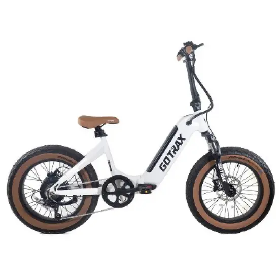 GOTRAX Adult F5 20" Step Through Electric Folding Bike - White image {1}