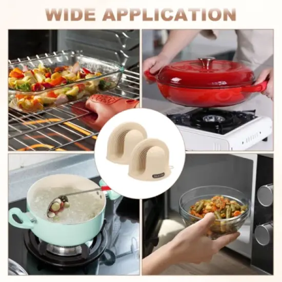 Unique Bargains Heat Resistant Mini Silicone Oven Mitts for Air Fryer Kitchen Cooking 2 Pcs image {4}
