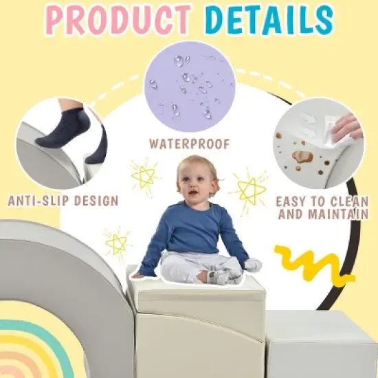 Baofuwish 5-Piece Kids Crawling and Climbing Indoor Active Play Structure image {2}