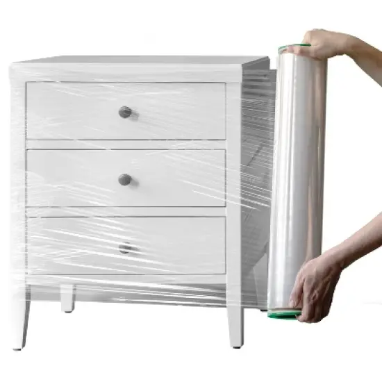 Duck 20"x1000ft Stretch Wrap Clear: Plastic Wrap for Moving, Furniture Protection, Packaging Wrap, 4.5 lbs, 21.06" Width image {6}