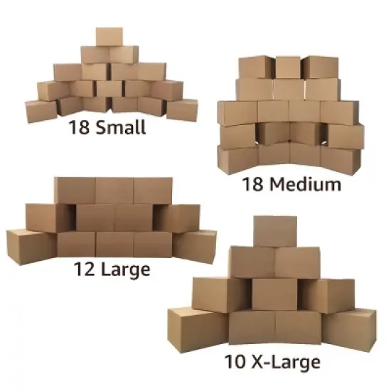UBMOVE Basic Moving Box Kit for 5 Bedrooms 58 Boxes & Packing Materials image {3}