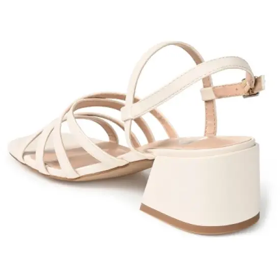 Journee Collection Womens Kempsy Open Square Toe Block Heel Sandals image {6}