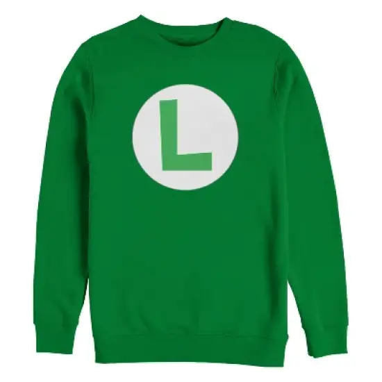 Men's Nintendo Luigi Circle Icon Sweatshirt image {2}