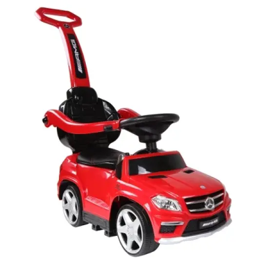 Best Ride On Cars Toddler 4-in-1 Mercedes Push Car Stroller Ride-On Toy with Horn Sounds, LED Lights, and Removable Handle image {5}
