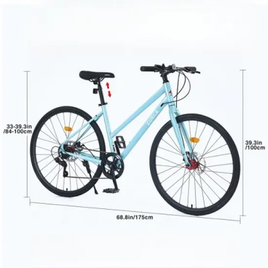 INFURNIC Bicycles, Hybrid bike with 7-speed, City Bicycle For men women, Blue, 68.8"*25.5"*39.9" image {1}