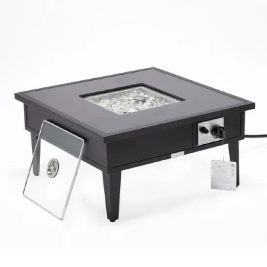 LeisureMod Walbrooke Patio Square Fire Pit and Tank Holder image {5}
