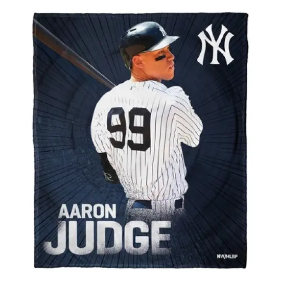 50"x60" MLB New York Yankees Aaron Judge Silk Touch Throw Blanket image {5}