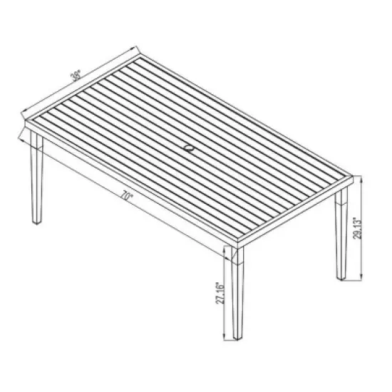 Fairmont Rectangle Steel Patio Dining Table, Outdoor Furniture - Black - Threshold&trade; image {8}