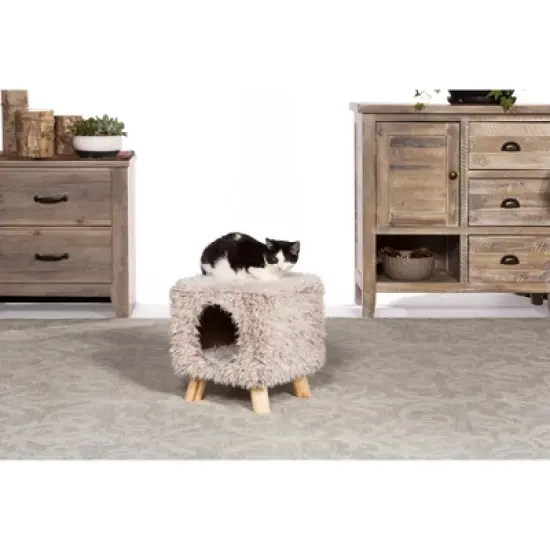 Prevue Pet Products Kitty Power Paws Plush Cozy Cube Cat Bed and Stool. image {2}