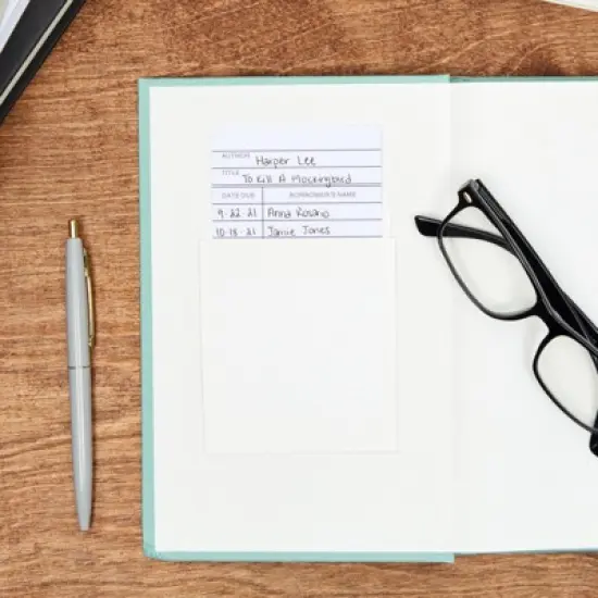 Paper Junkie 250 Pack Blank Library Cards for School Book Checkouts, CDs, DVDs, Vinyl Records, Classroom Supplies, White, 3 x 5 In image {1}