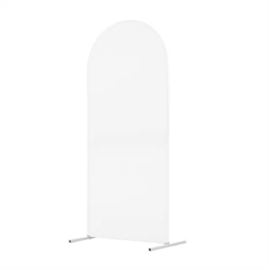 Wedding Arch Stand Covers, Stretchy Wedding Arch Cover, 5.9ft+6.6ft Spandex Round Top Backdrop Cover for Banquet Decoration One Size,White image {5}