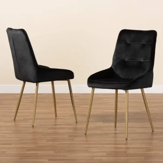 2pc Gavino Metal Dining Chair Set - Baxton Studio image {6}
