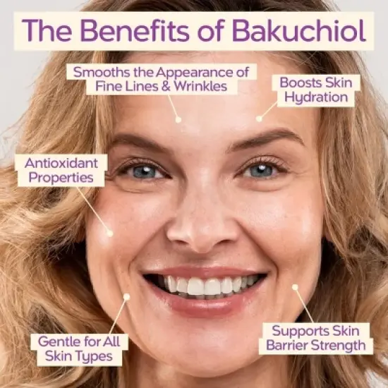 Tree To Tub Bakuchiol Face Serum for All Skin Types - Gentle Retinol Alternative with Hyaluronic Acid & Peptides for Hydration & Elasticity image {1}