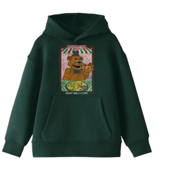 Five Nights at Freddy's Fazbear's Pizza Ad Boy's Forest Green Sweatshirt image {3}