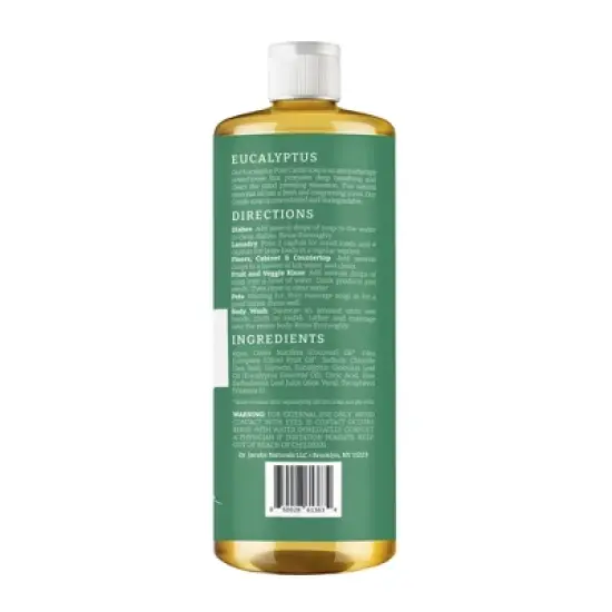 Dr Jacobs Naturals All in 1 Castile Liquid Soap - Multipurpose (Eucalyptus) - Vegan image {4}