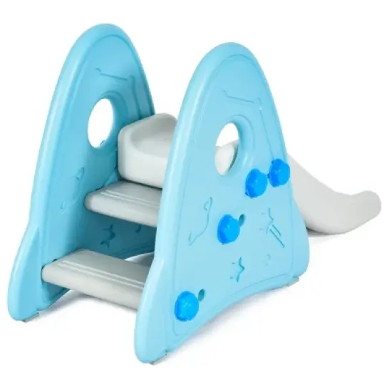Costway Freestanding Baby Slide Indoor First Play Climber Slide Set for Boys Girls Pink\Blue\Gray image {9}