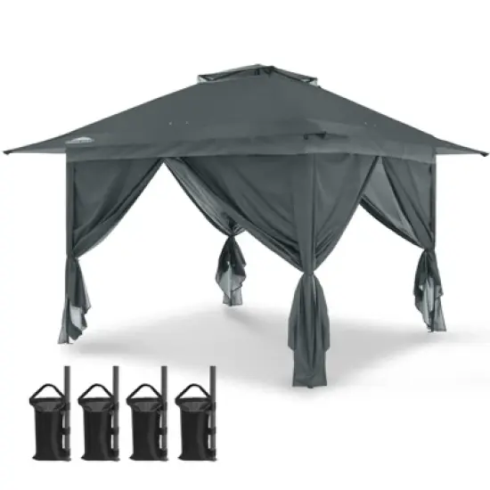 EAGLE PEAK 13'x13' Pop Up Gazebo with 4 Sidewalls, Easy Set Up Canopy for Patio and Backyard image {10}