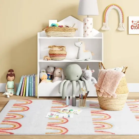 4'x5'6" Printed Rainbow Tufted Kids' Rug - Pillowfort&trade; image {1}