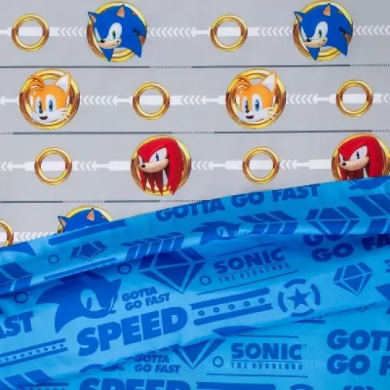 Twin Sonic the Hedgehog Run Rings Around You Kids' Sheet Set image {2}