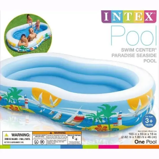 Intex 8.6ft x 5.25ft x 18in Swim Center Inflatable Ocean Side Swimming Pool image {5}