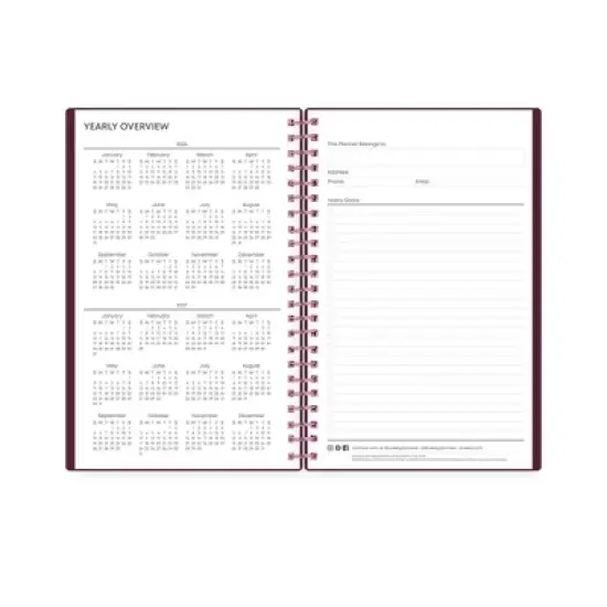 Blue Sky Weekly/Monthly Month Planning Calendar 5"x8" Elvy image {6}