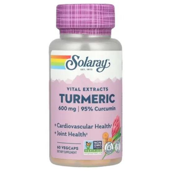 Solaray Vital Extracts, Turmeric, 600 mg, 60 VegCaps image {4}