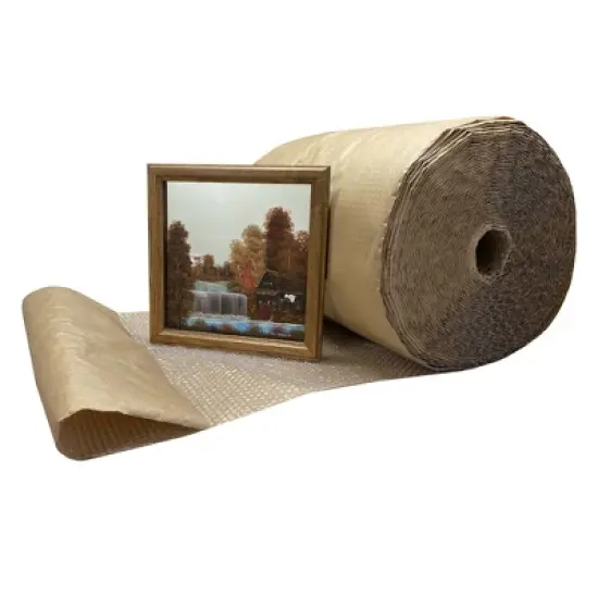 UOFFICE Kraft Backed Bubble Cushioning Wrap 24" x 125-Feet Long Roll image {6}