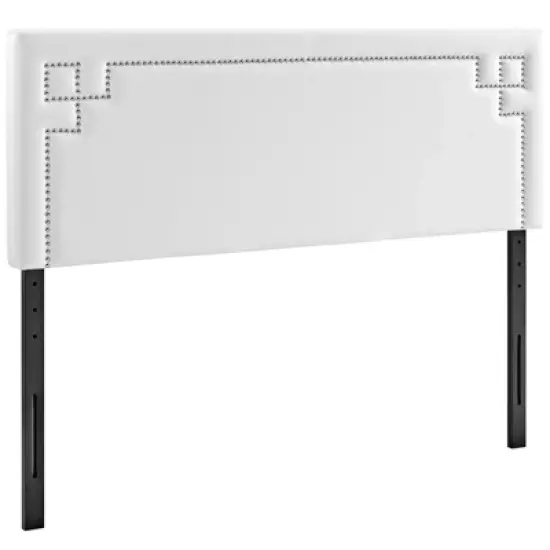 Queen Josie Upholstered Vinyl Headboard White - Modway image {1}