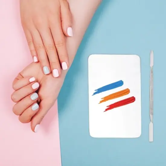 Unique Bargains Portable Square Nail Art Palette Silver Tone 1 Set image {1}